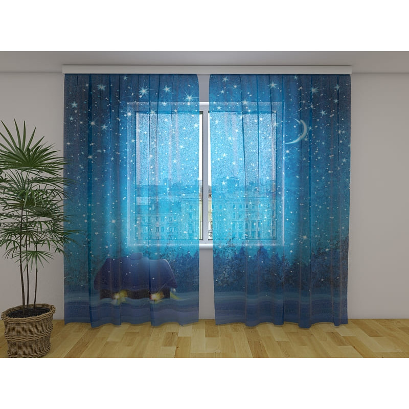 0,00 € Custom curtain - with winter moon and stars