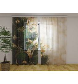 0,00 € Custom curtain - with a golden Christmas tree