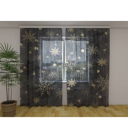 0,00 € Custom curtain - with golden snowflakes