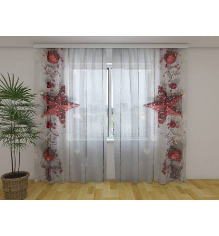 Personalized curtain - Christmas with two red stars