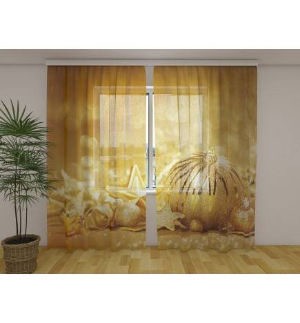 Custom curtain - golden decorations for Christmas
