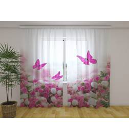 Custom Curtain - Purple Flowers and Butterflies