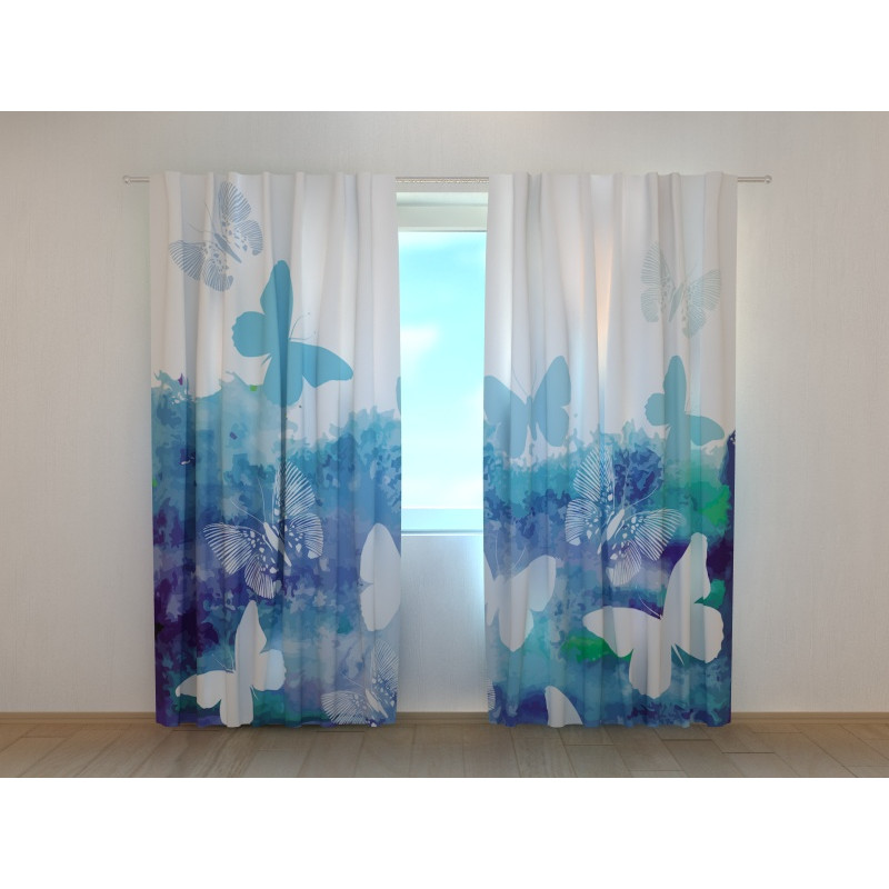 1,00 €Tenda personalizzata - farfalle e fiori azzurri