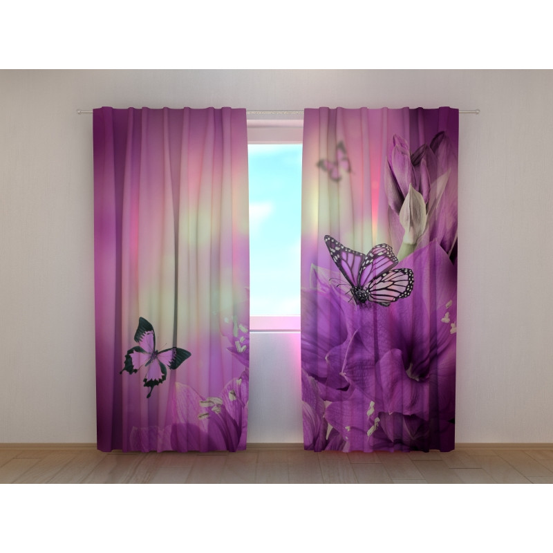 0,00 € Personalisierter Vorhang - Schmetterlinge und Blumen - Arredalacasa