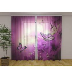 Personalisierter Vorhang - Schmetterlinge und Blumen - Arredalacasa