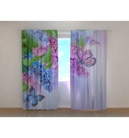 Custom curtain - with butterflies and flowers