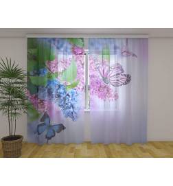 Rideau sur mesure - avec papillons et fleurs
