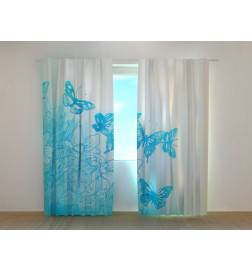 Custom curtain - abstract with butterflies and flowers
