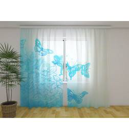Custom curtain - abstract with butterflies and flowers
