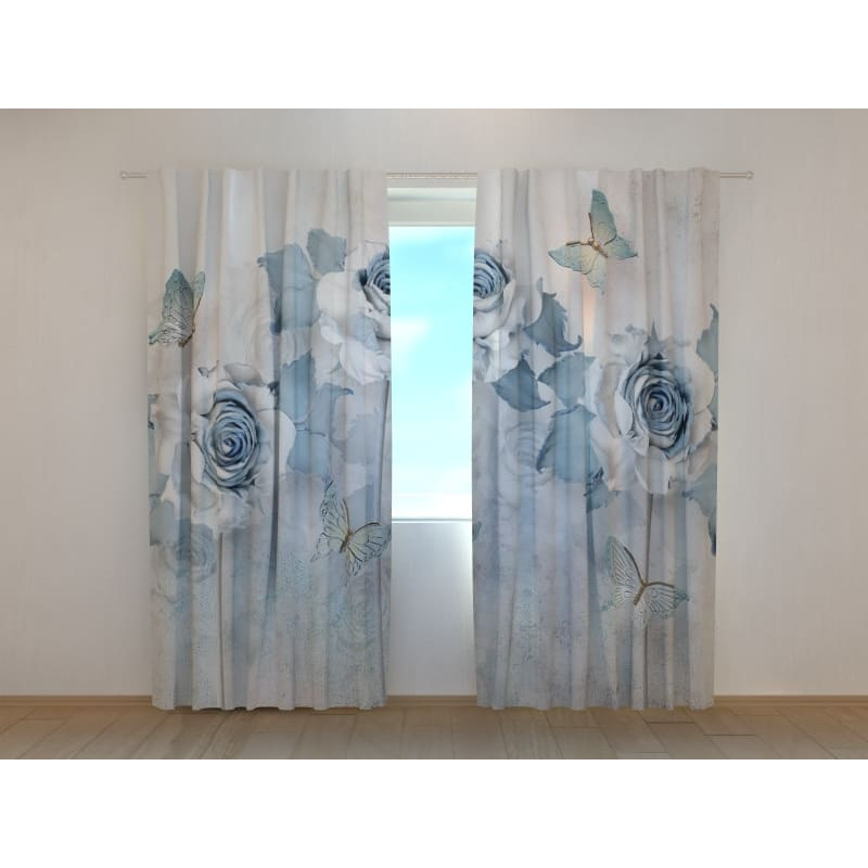 0,00 €Rideau Personnalisé - Papillons et Roses Vintage