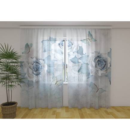 Rideau Personnalisé - Papillons et Roses Vintage
