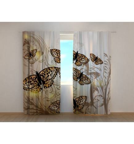 Custom Curtain - Botany with Butterflies