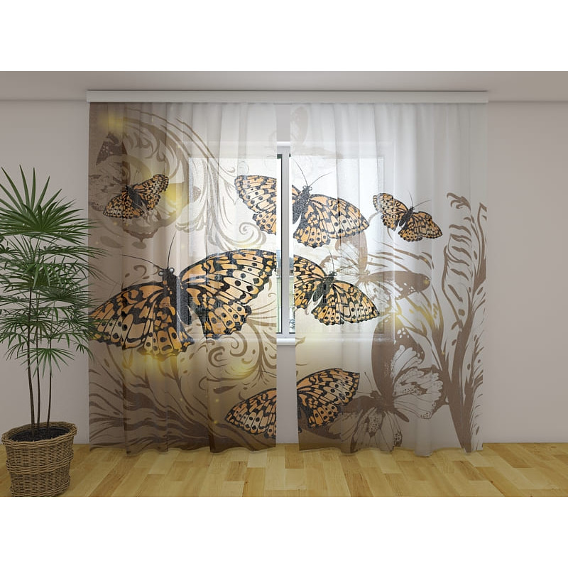 0,00 € Custom Curtain - Botany with Butterflies
