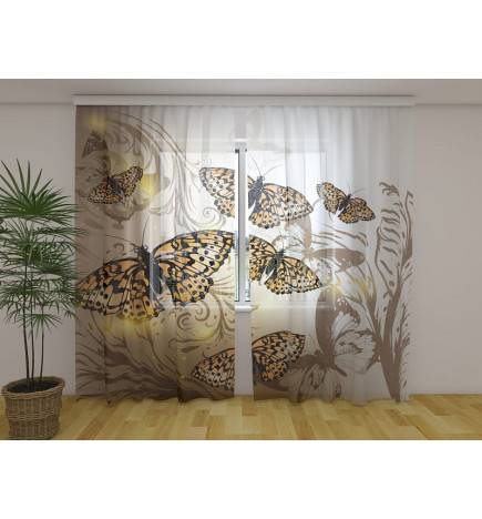 Tenda personalizzata - botanica con le farfalle