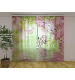 Custom curtain - with butterflies in the pond