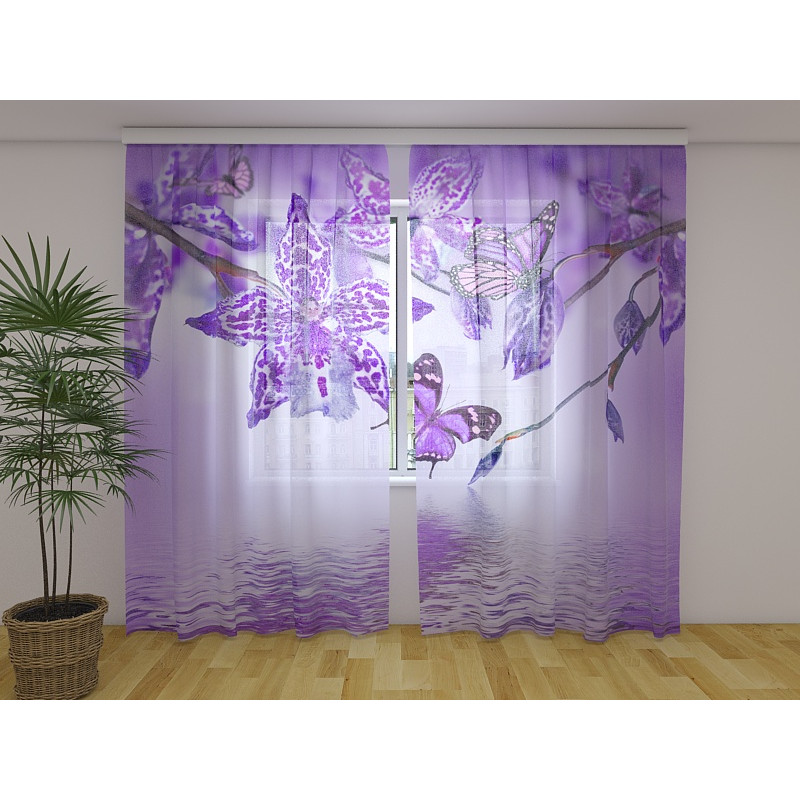 0,00 €Rideau sur mesure - lac avec papillons et orchidées