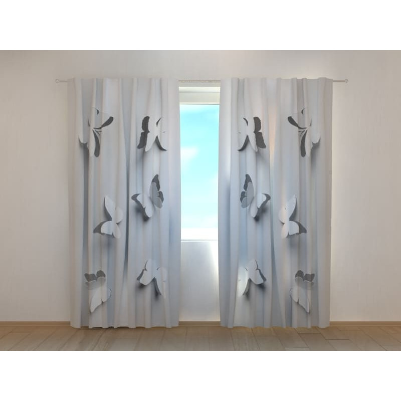 0,00 € Custom curtain - with black and white butterflies