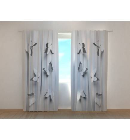 Custom curtain - with black and white butterflies