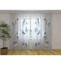 Custom curtain - with black and white butterflies