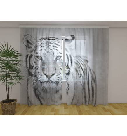 Cortina personalizada - con tigre blanco y negro