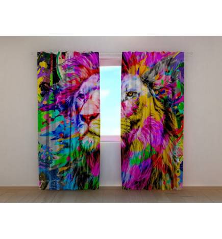 0,00 € Custom curtain - with a colorful lion