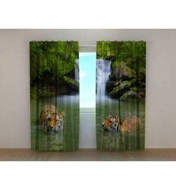 Custom Tent - featuring two bathing tigers