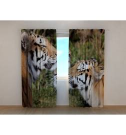 Custom curtain - with two tigers in love