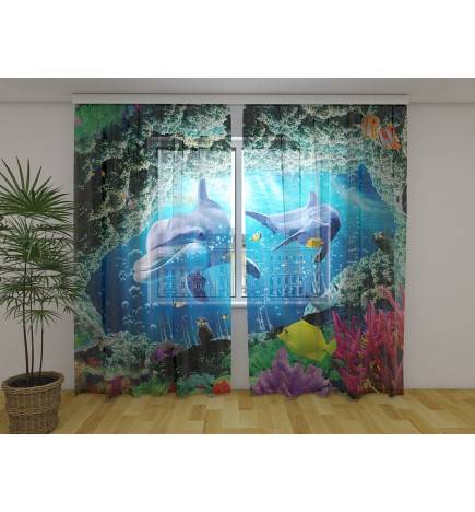 Mukautettu teltta - kahdella iloisella delfiinillä