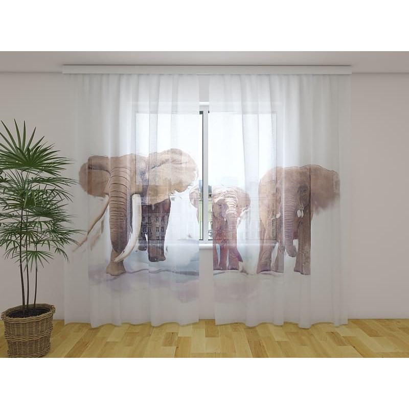 0,00 € Custom tent - with a family of elephants