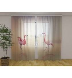 Personalizēts priekškars - ar diviem flamingos