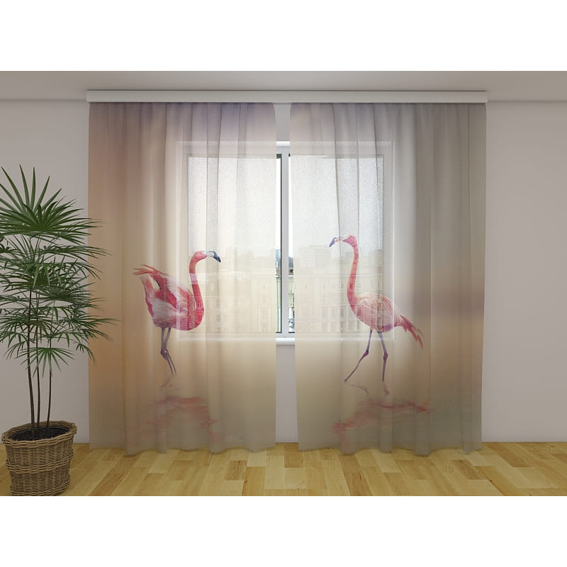 0,00 € Personalisierter Vorhang - mit zwei Flamingos