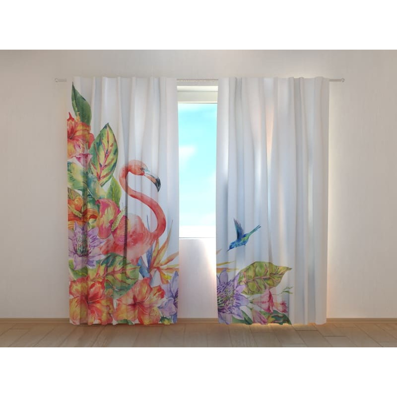 0,00 € Henkilökohtainen verho -värikkäillä flamingoilla