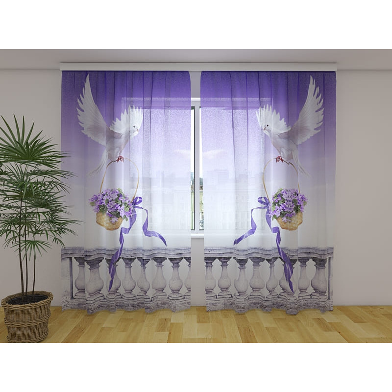 0,00 € Custom curtain - featuring two doves with flowers