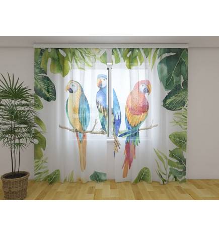 Cort personalizat - cu trei papagali pe ramura