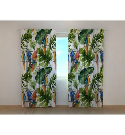 0,00 € Perdea personalizată - cu papagali între palmieri