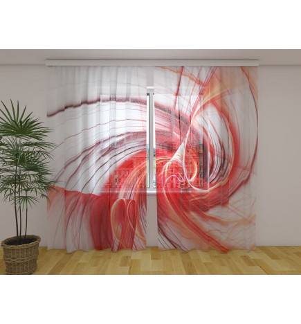 Custom curtain - with a red swirl