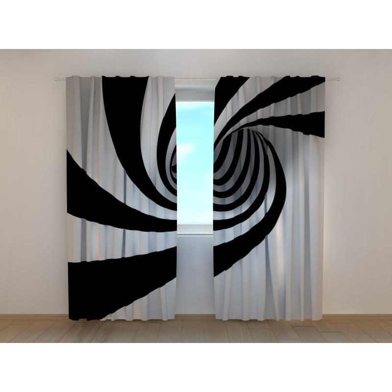 0,00 € Custom curtain - with a black and white swirl
