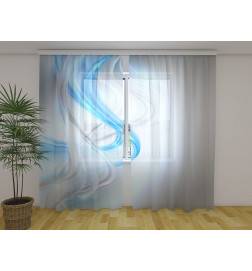 Maßgeschneiderter Vorhang – blau schattiert