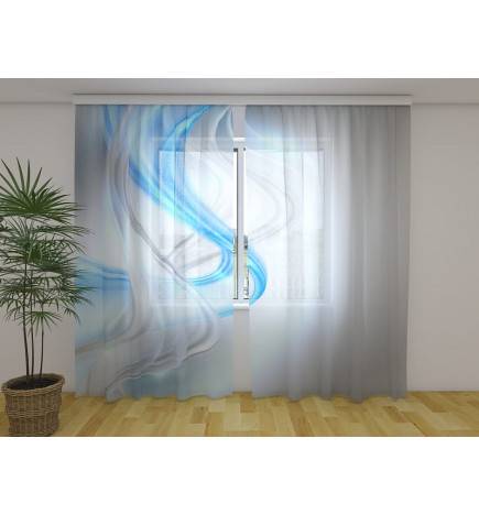 Maßgeschneiderter Vorhang – blau schattiert
