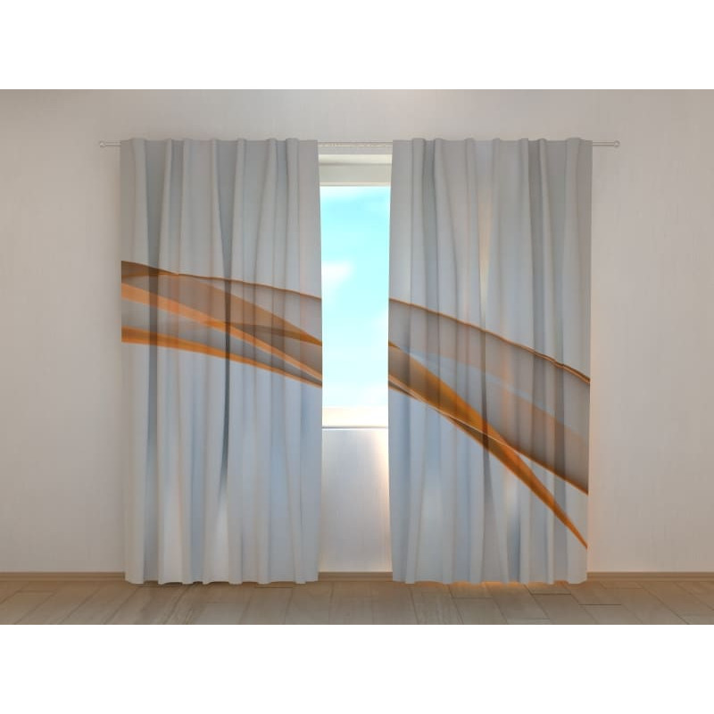 0,00 € Cortina personalizada - abstracta con una onda beige