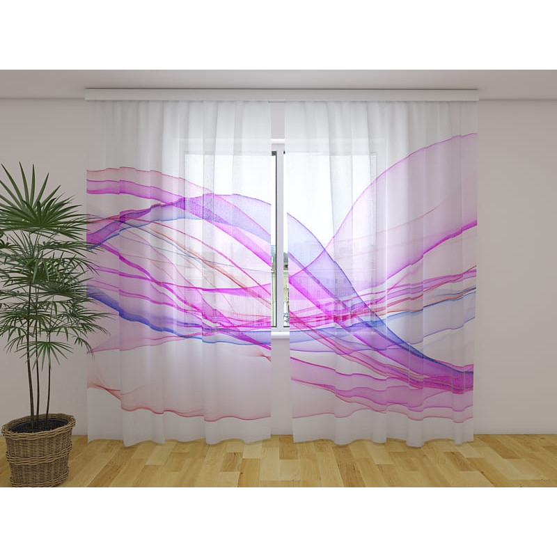 0,00 € Custom curtain - abstract purple waves