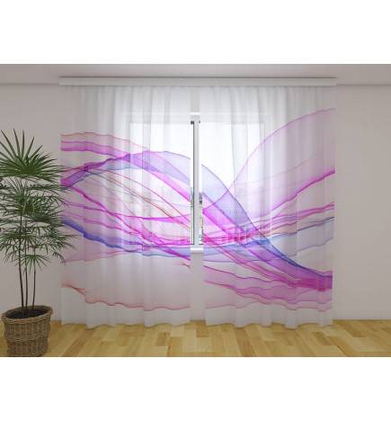 Maßgeschneiderter Vorhang – abstrakte lila Wellen