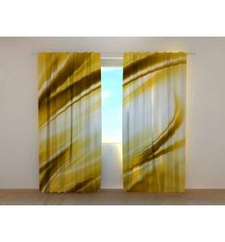 Gordijn op maat - abstract met gouden golven