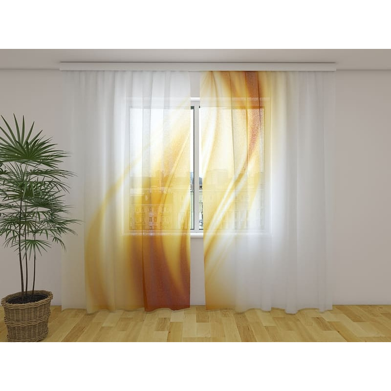 0,00 € Custom curtain - abstract with a golden wave