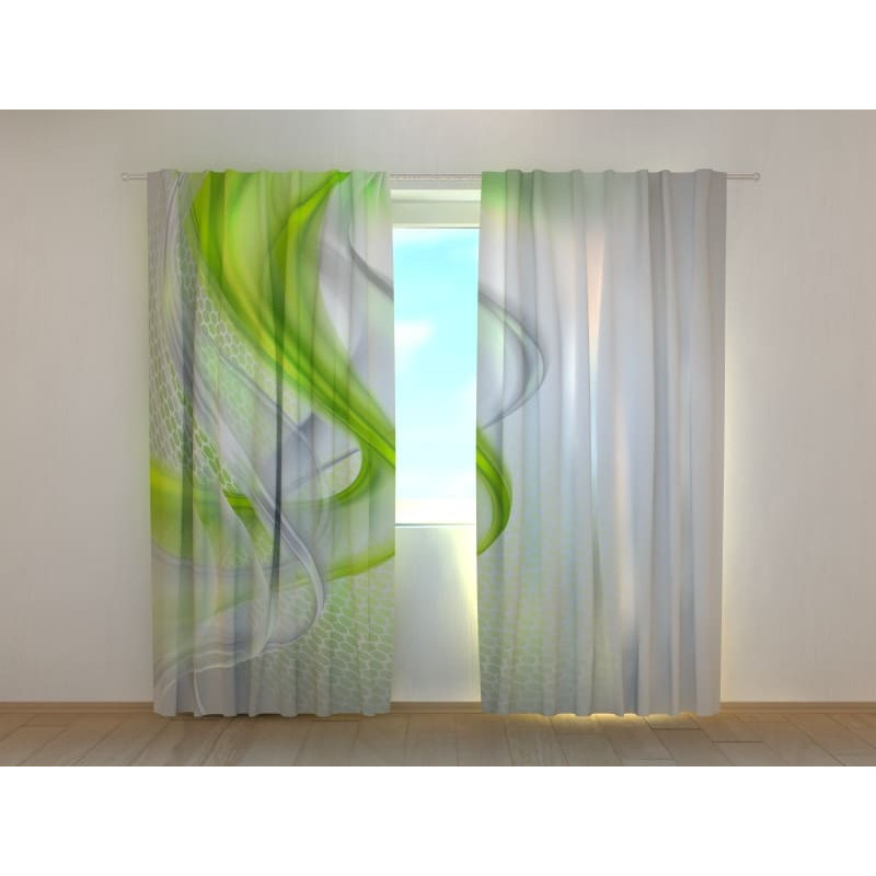 0,00 € Individualizuotos užuolaidos - abstrakti su žaliomis bangomis
