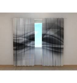 Custom curtain - abstract with black waves