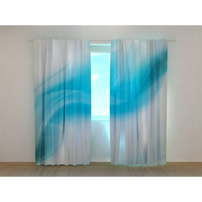 0,00 € Gordijn op maat - abstract met een blauwe golf
