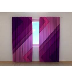 Custom curtain - heometric with a purple stripe