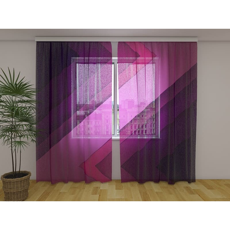 1,00 € Henkilökohtainen - geometrinen violettiviivainen verho