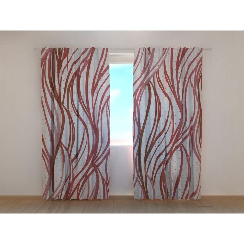 1,00 € Custom curtain - Abstract - With red vines